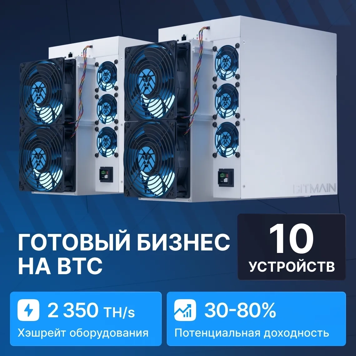 Готовый бизнес на BTC 10 устройств