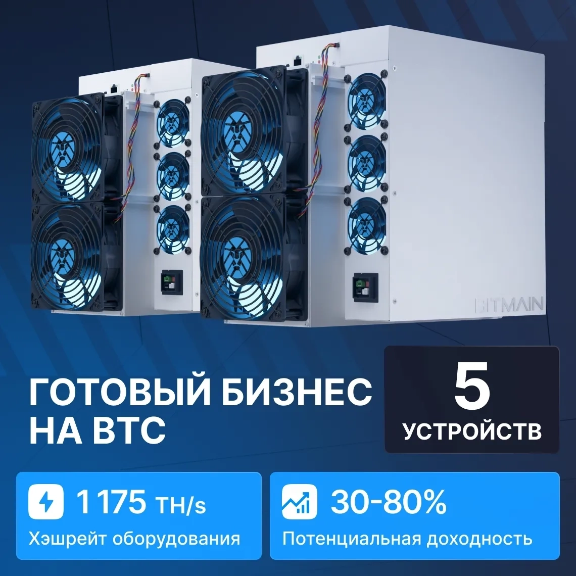 Готовый бизнес на BTC 5 устройств